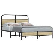 vidaXL Sängram utan madrass sonoma-ek 140x190 cm konstruerad trä