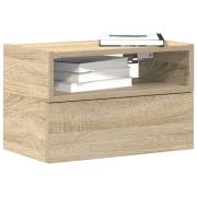 vidaXL Väggmonterat sängbord sonoma-ek 45x26x28,5 cm