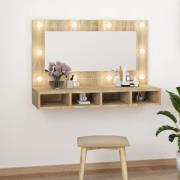 vidaXL Spegelskåp med LED sonoma-ek 90x31,5x62 cm