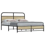 vidaXL Sängram utan madrass sonoma-ek 150x200 cm konstruerad trä