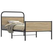 vidaXL Sängram utan madrass sonoma-ek 107x203 cm konstruerad trä