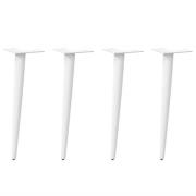 vidaXL Soffbordsben koniska 4 st vita 42-43 cm stål