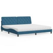 vidaXL Bed with Mattress Blue 200x200 cm Velvet