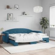 vidaXL Dagbädd utdragbar blå 80x200 cm sammet