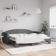 vidaXL Dagbädd utdragbar mörkgrå 90x200 cm tyg