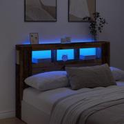 vidaXL Sänggavel LED åldrat trä 160x18,5x103,5 cm konstruerat trä