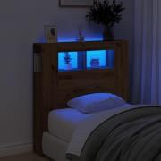 vidaXL Sänggavel LED artisan ek 100x18,5x103,5 cm konstruerat trä