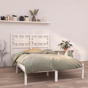 vidaXL Sängram vit massivt trä 135x190 cm