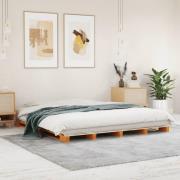 vidaXL Pallsäng vaxad brun 180x200 cm massiv furu