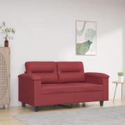 vidaXL 2-sitssoffa vinröd 120 cm fuskläder