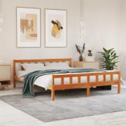 vidaXL Sängram utan madrass vaxbrun 160x200 cm massiv furu