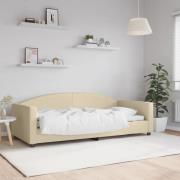 vidaXL Dagbädd gräddvit 90x200 cm tyg