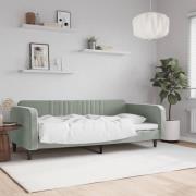 vidaXL Dagbädd ljusgrå 90x190 cm sammet