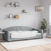 vidaXL Dagbädd ljusgrå 90x200 cm tyg