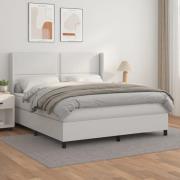 vidaXL Ramsäng med madrass vit 180x200 cm konstläder
