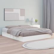 vidaXL Sängram massivt trä 150x200 cm vit