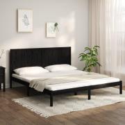 vidaXL Sängram svart massiv furu 200x200 cm