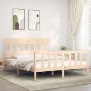 vidaXL Sängram utan madrass 160x200 cm massiv furu