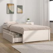 vidaXL Sängram med lådor vit 90x190 cm
