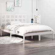 vidaXL Sängram vit massivt trä 140x200 cm