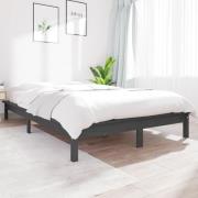 vidaXL Sängram Grå 140x190 cm massiv furu