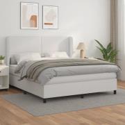 vidaXL Ramsäng med madrass vit 180x200 cm konstläder