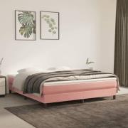 vidaXL Sängram rosa 160x200 cm sammet