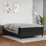 vidaXL Sängram svart 140x190 cm konstläder