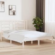 vidaXL Sängram utan madrass vit 160x200 cm massiv furu