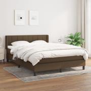 vidaXL Ramsäng med madrass mörkbrun 140x200 cm tyg