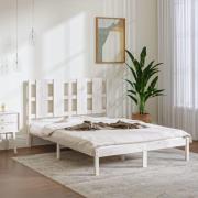 vidaXL Sängram utan madrass vit 140x190 cm massiv furu