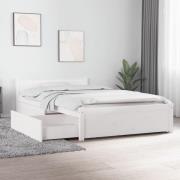 vidaXL Sängram med lådor vit 90x200 cm