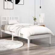 vidaXL Sängram vit massivt trä 100x200 cm