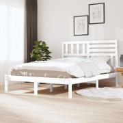 vidaXL Sängram vit massiv furu 160x200 cm
