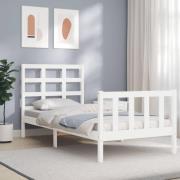 vidaXL Sängram utan madrass vit 100x200 cm massiv furu