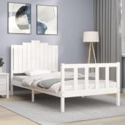 vidaXL Sängram utan madrass vit 100x200 cm massiv furu