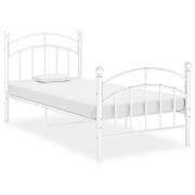 vidaXL Sängram utan madrass vit metall 90x200 cm