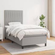 vidaXL Ramsäng med madrass ljusgrå 100x200 cm tyg