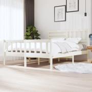 vidaXL Sängram vit massivt trä 160x200 cm