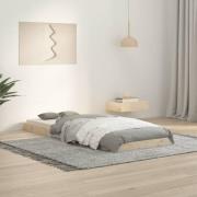 vidaXL Sängram 75x190 cm massiv furu vit