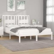 vidaXL Sängram vit massiv furu 180x200 cm