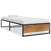 vidaXL Sängram utan madrass svart metall 90x200 cm