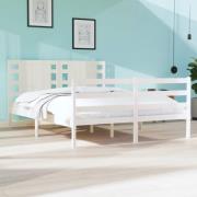 vidaXL Sängram utan madrass vit 120x190 cm massiv furu