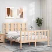 vidaXL Sängram utan madrass 140x200 cm massiv furu