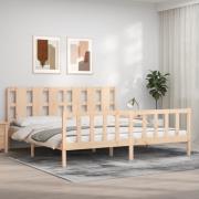 vidaXL Sängram med huvudgavel 180x200 cm massivt trä