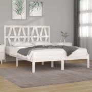 vidaXL Sängram vit massiv furu 120x200 cmmassiv