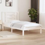 vidaXL Sängram utan madrass vit 100x200 cm massiv furu