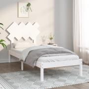 vidaXL Sängram massiv furu 90x190 cm vit