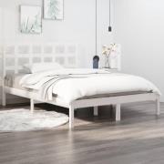 vidaXL Sängram vit massivt trä 200x200 cm