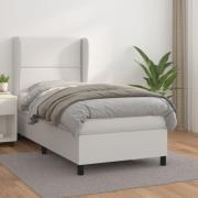 vidaXL Ramsäng med madrass vit 100x200 cm konstläder
